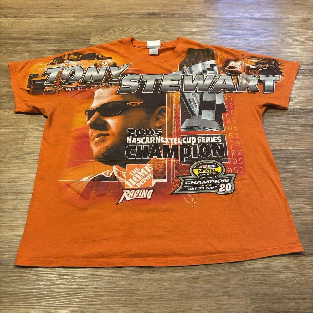 NASCAR Tony Stewart 2005 Nextel Cup Tee Sz 2XL Double Sided AOP Chase Authentics